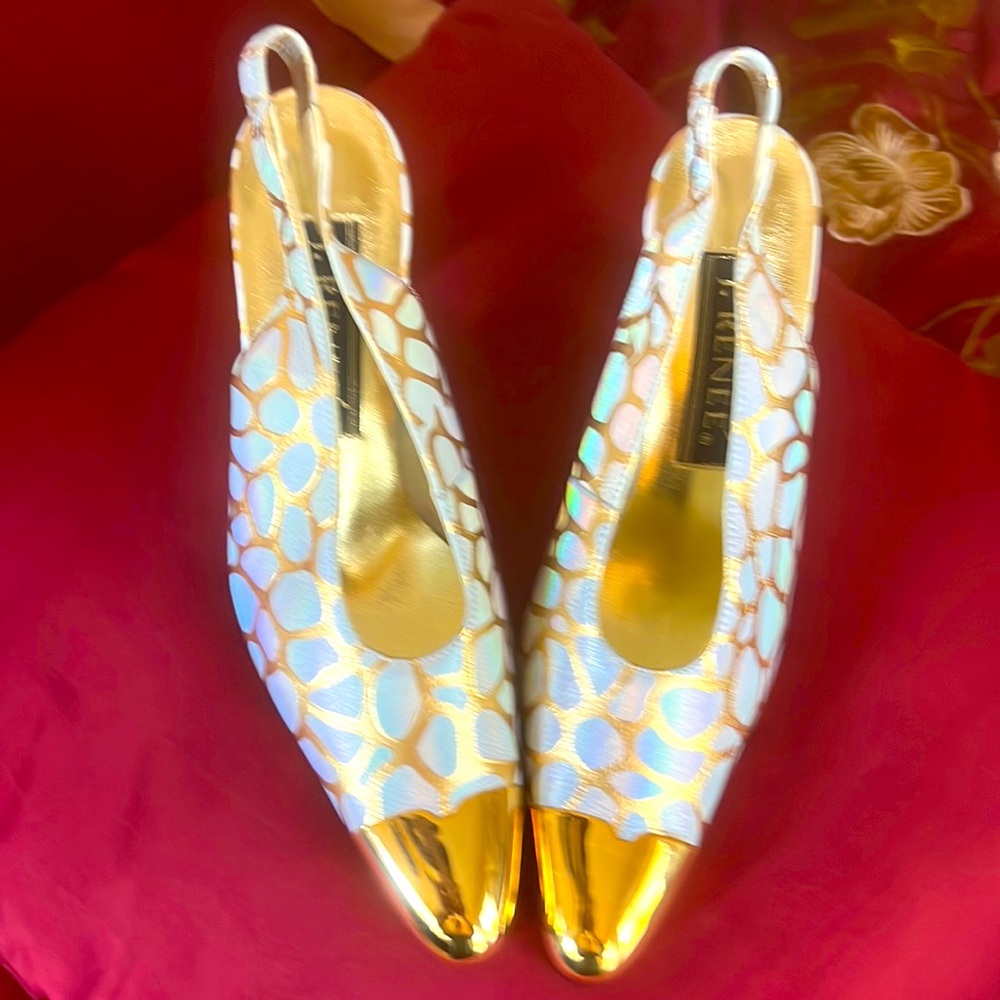 J. Renee Shoes for you!! The gold metal tip is stunning!!